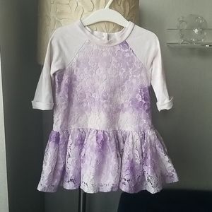 Pippa & julie purple tie dyed lace t shirt dress